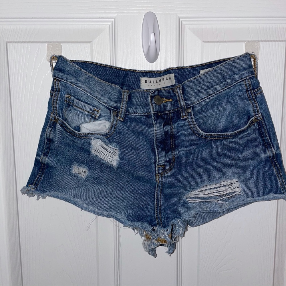 High Waisted Blue Denim Festival Shorts